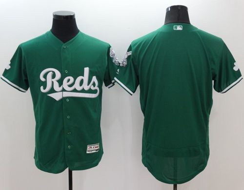 Reds Blank Green Celtic Flexbase Authentic Collection Stitched MLB Jersey - Click Image to Close